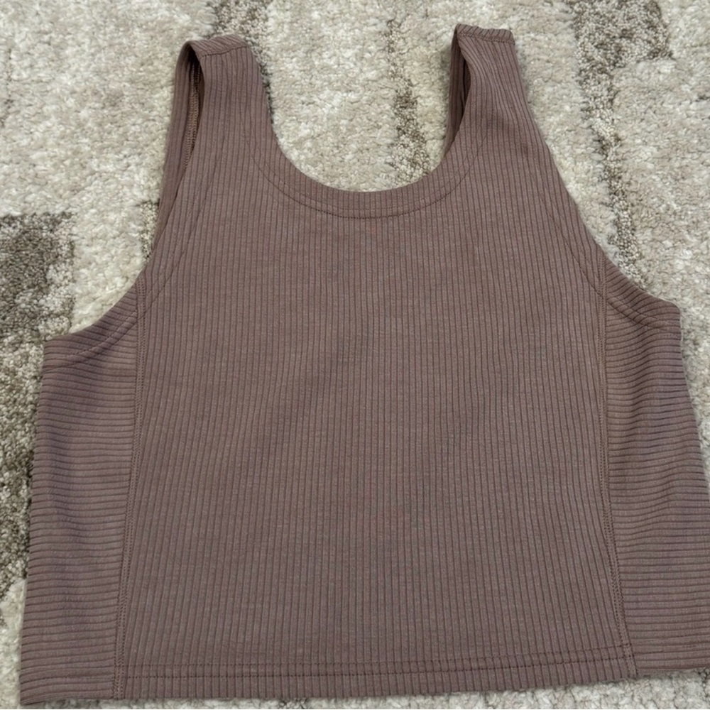Lululemon Softstreme Ribbed Tank Crop Top - Taupetastic 6
